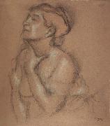 Edgar Degas Half-Langth Study of a Woman Sweden oil painting artist
